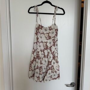 Abercrombie & Fitch Cream and Brown Floral Dress